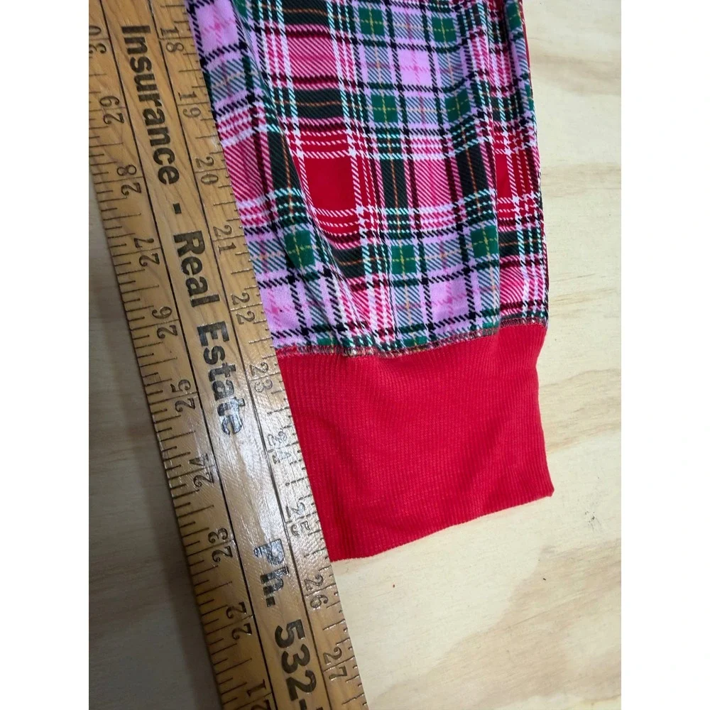 Holiday Time Womens XL 16-18 Red Pink Plaid 2 PC Pajama Set NWT J8